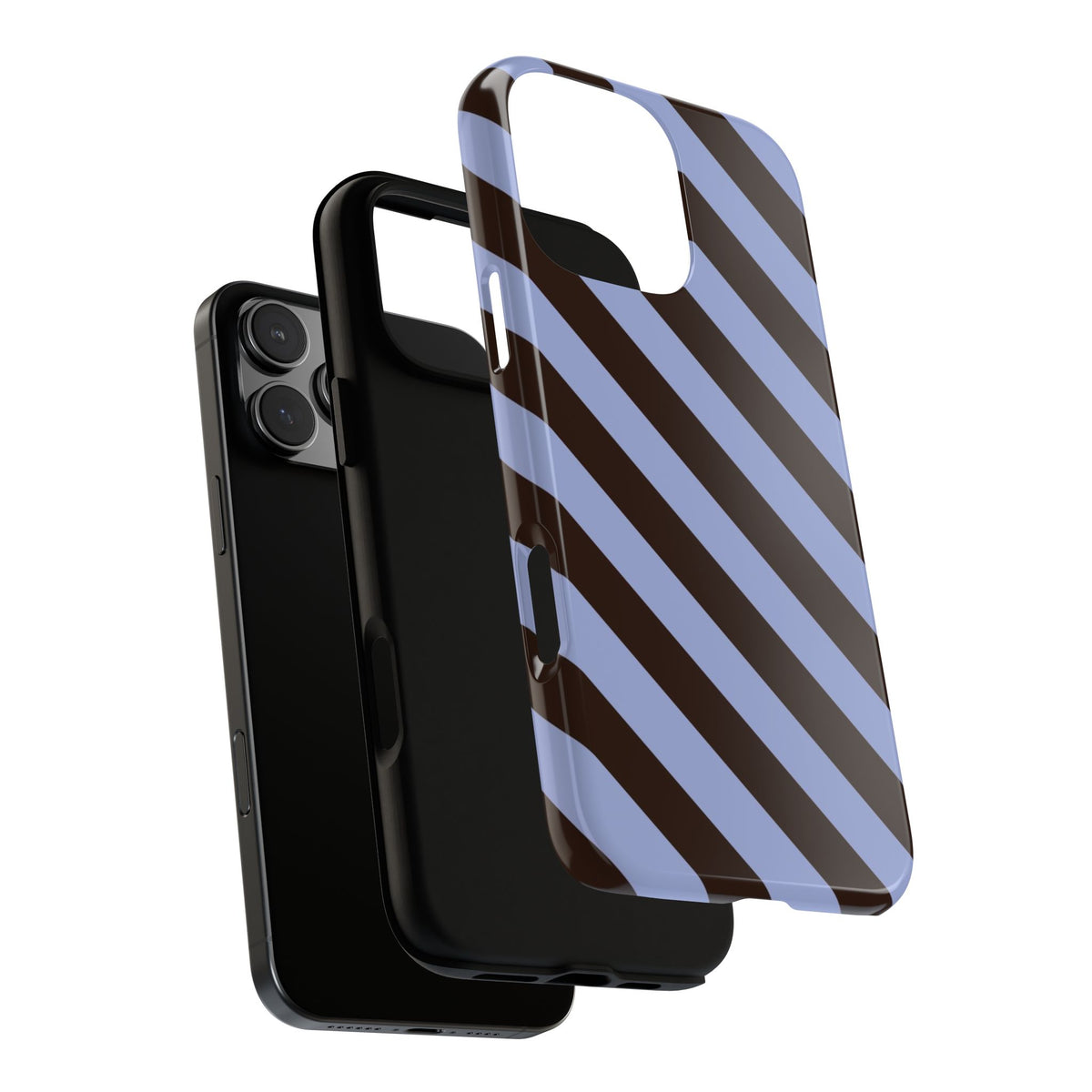 Blue and Black Striped Phone Case