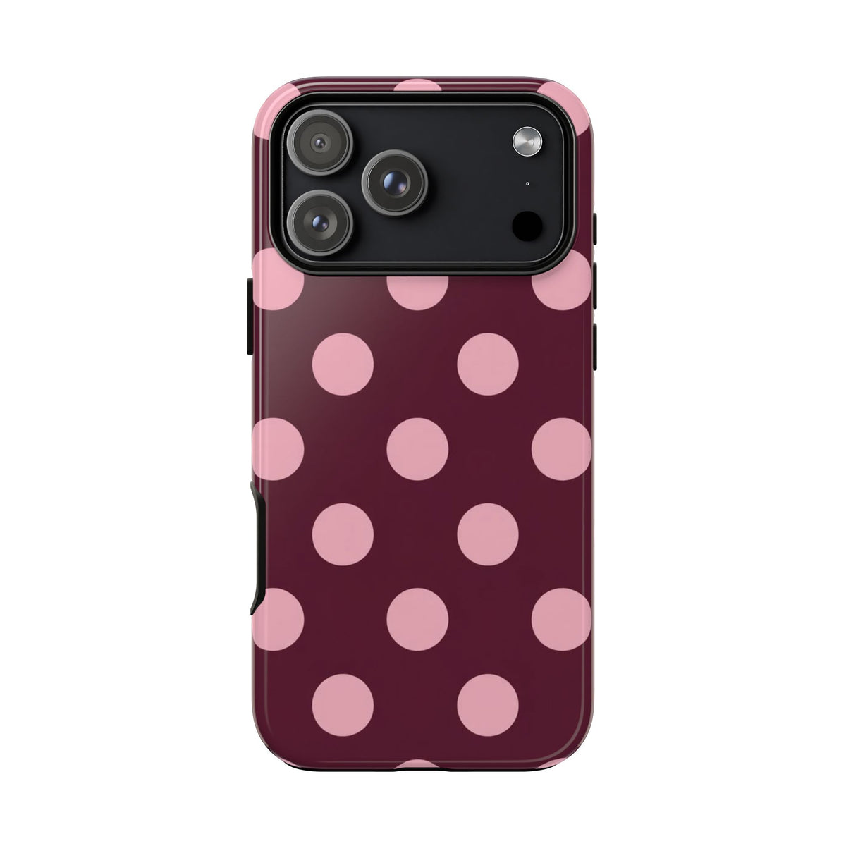 Burgundy & Pink Polka Phone Case