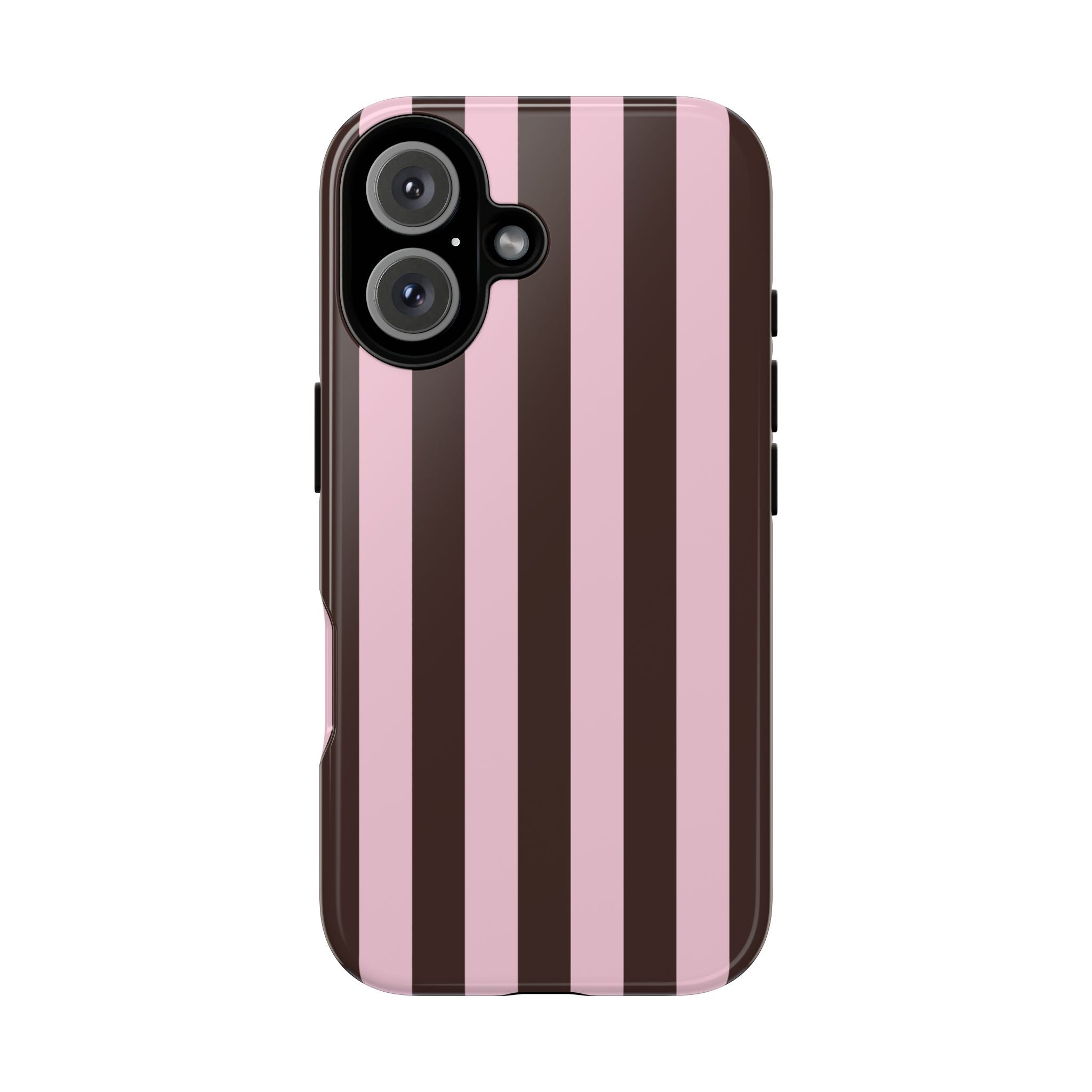 Pink and Brown Stripe Phone Case