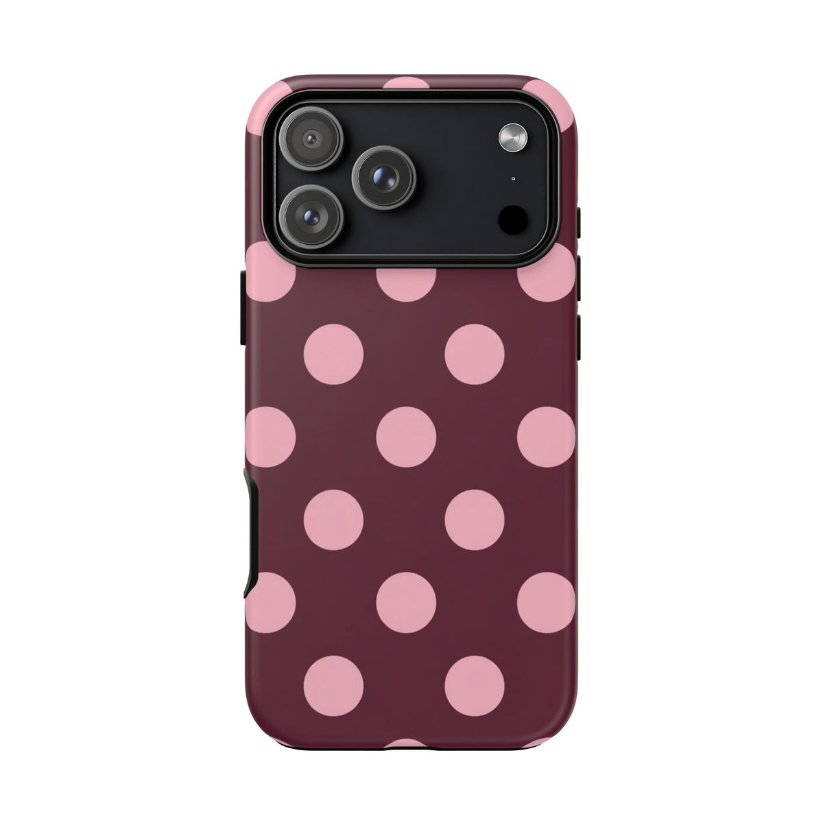 Burgundy & Pink Polka Phone Case