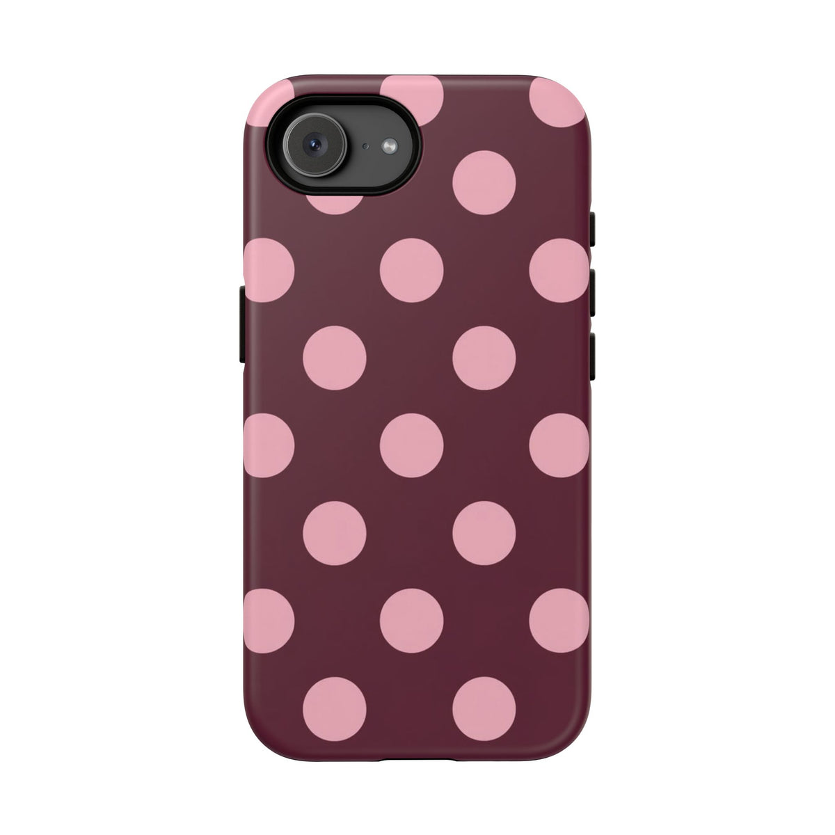 Burgundy & Pink Polka Phone Case