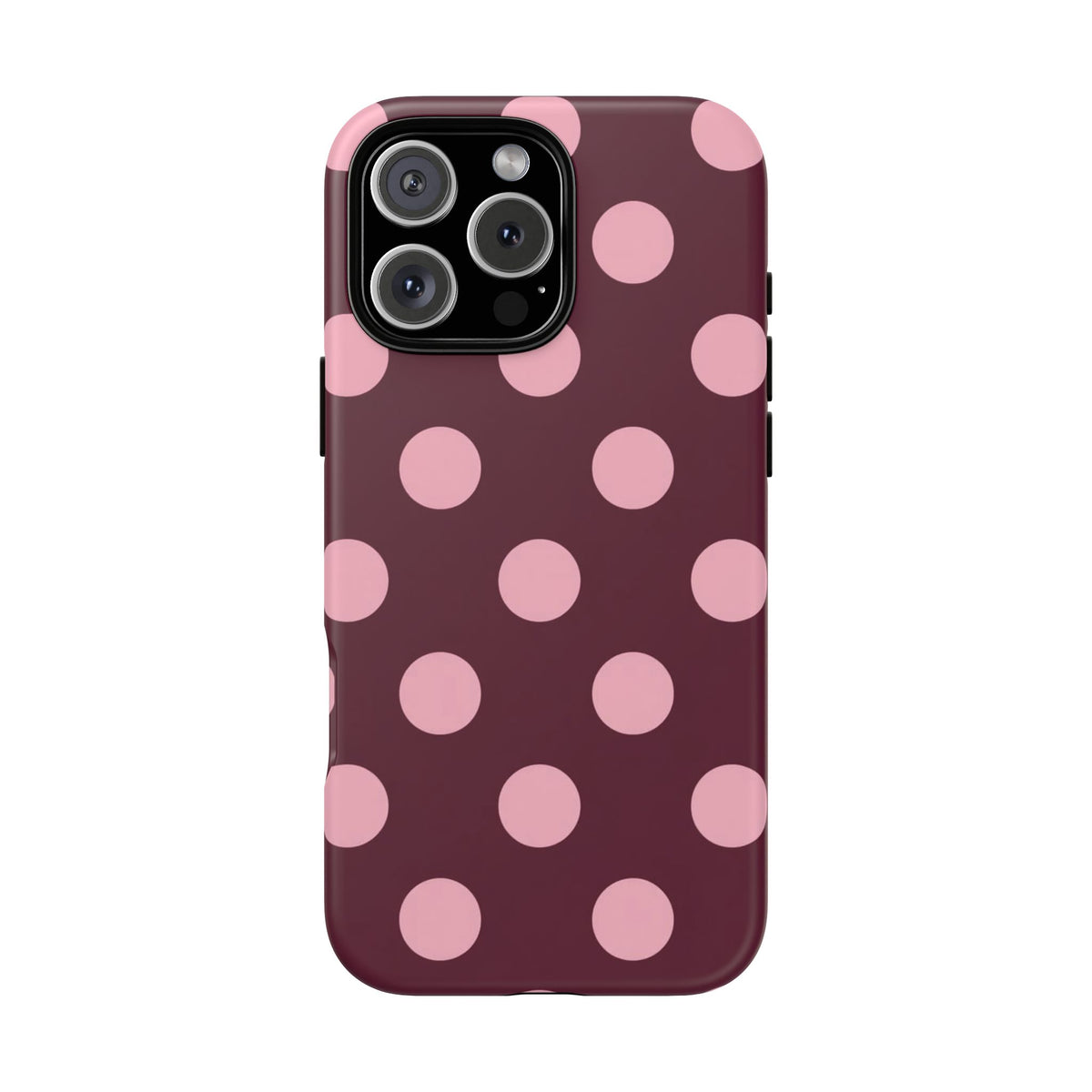 Burgundy & Pink Polka Phone Case