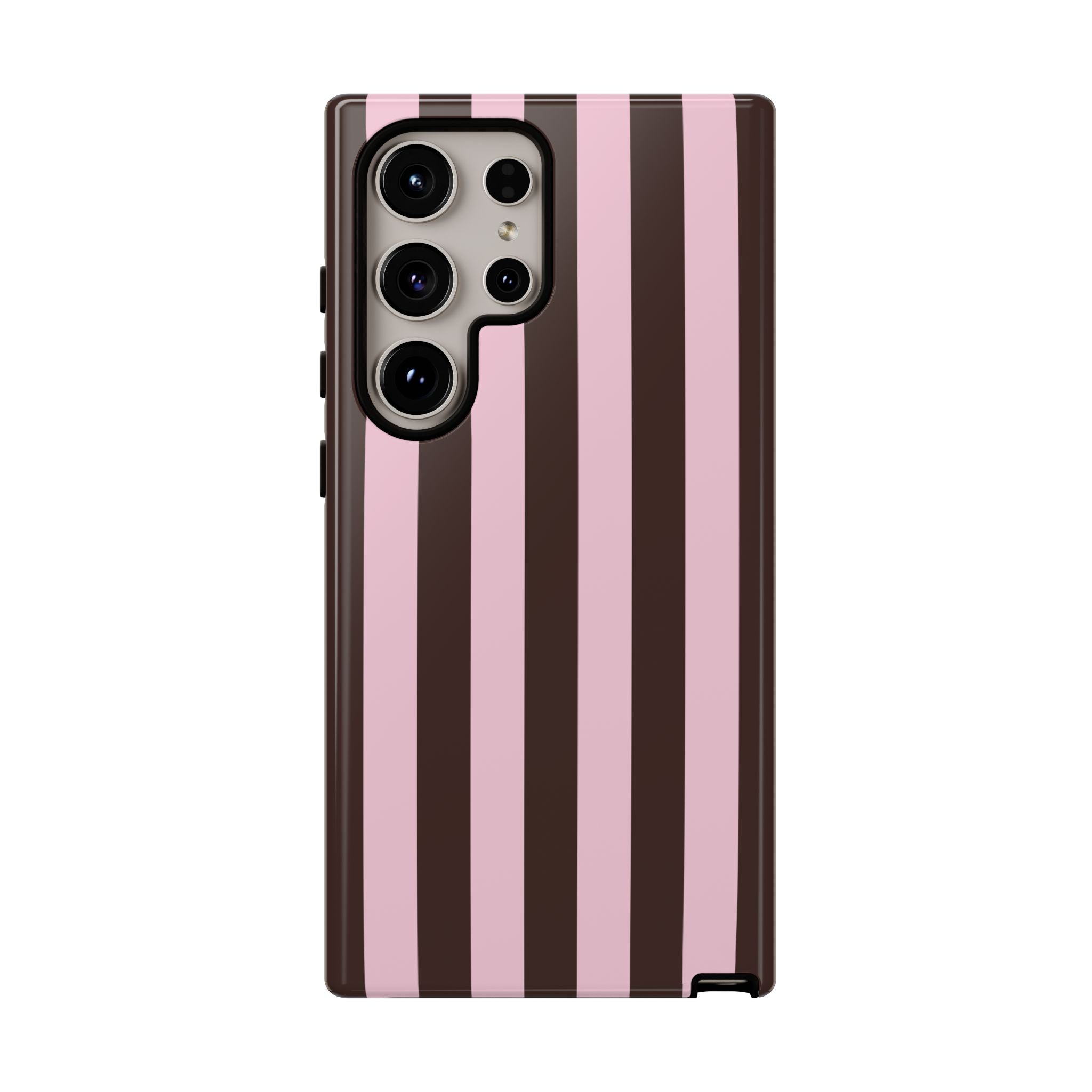 Pink & Brown Vertical Stripe Phone Case