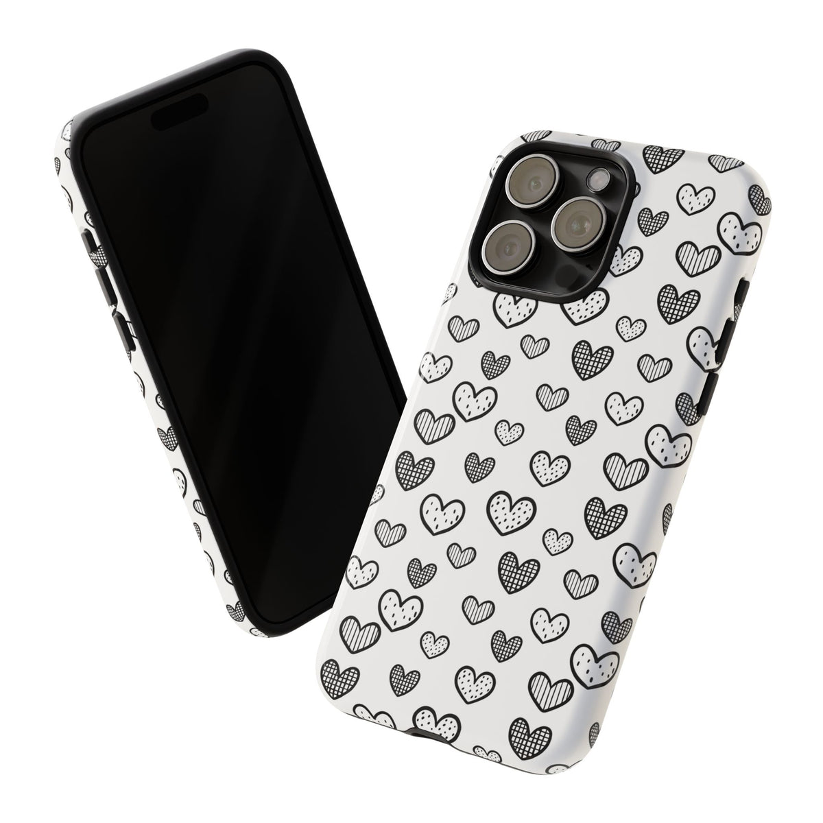 Black & White Hearts Phone Case