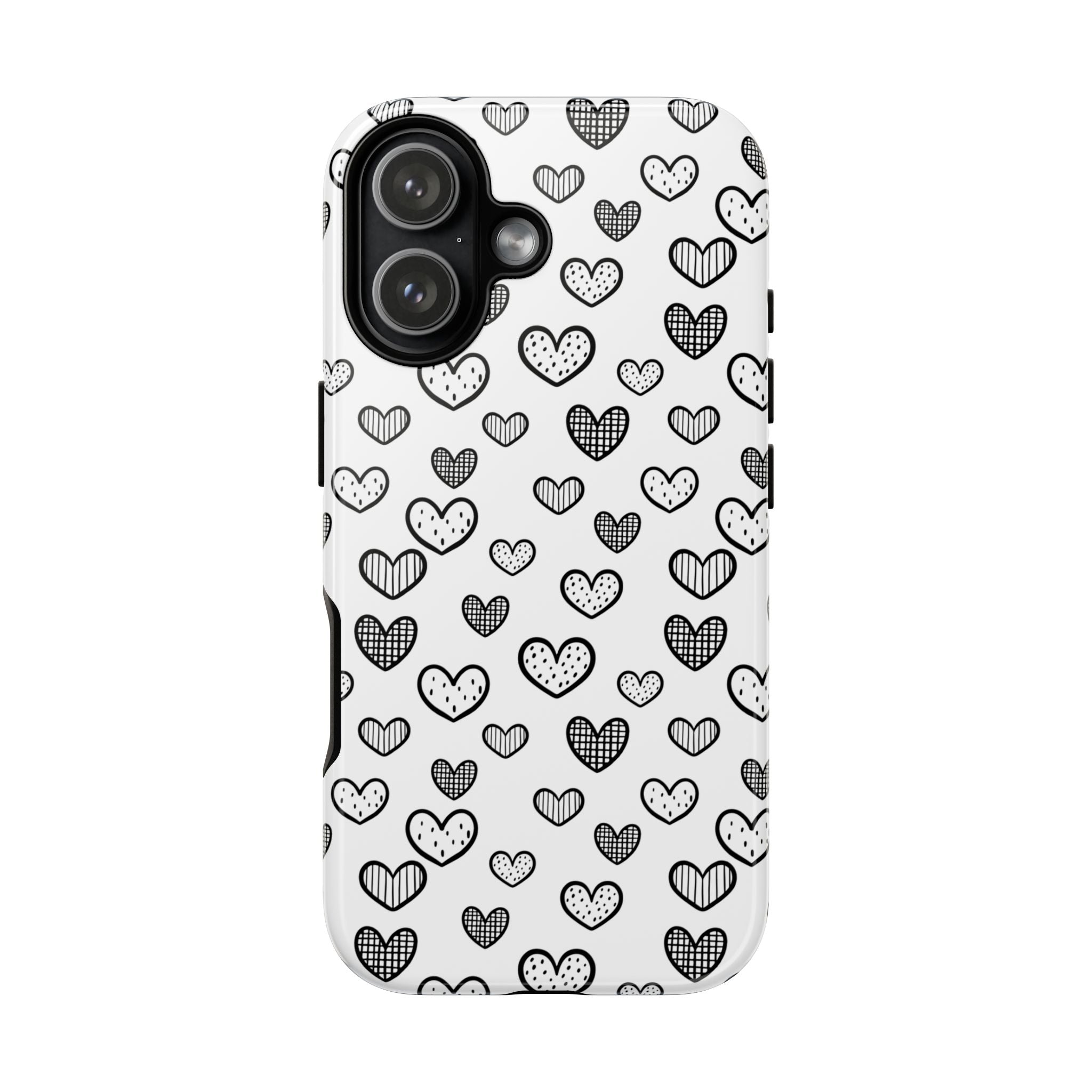 Black & White Hearts Phone Case