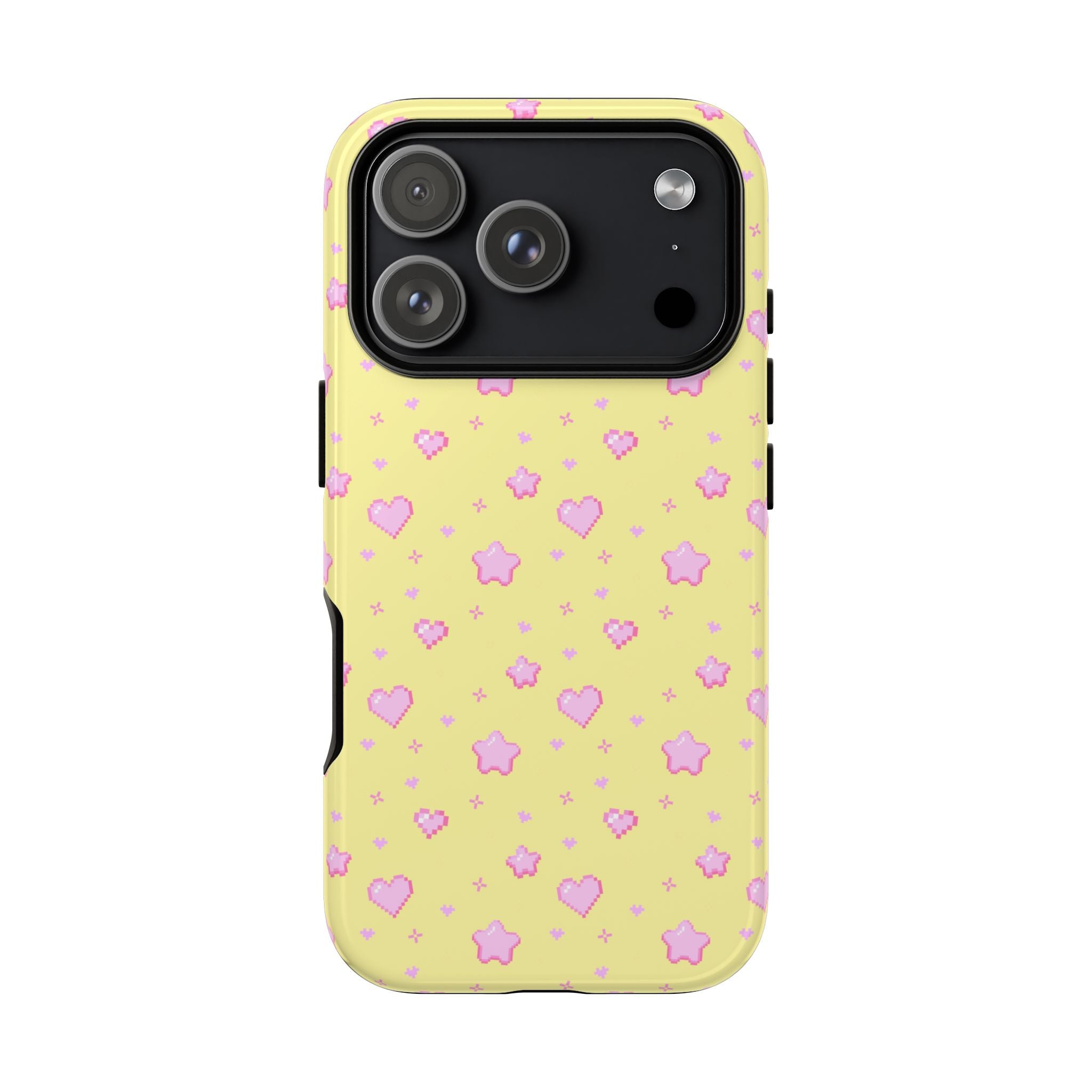 Pink Pixel Hearts and Stars Phone Case