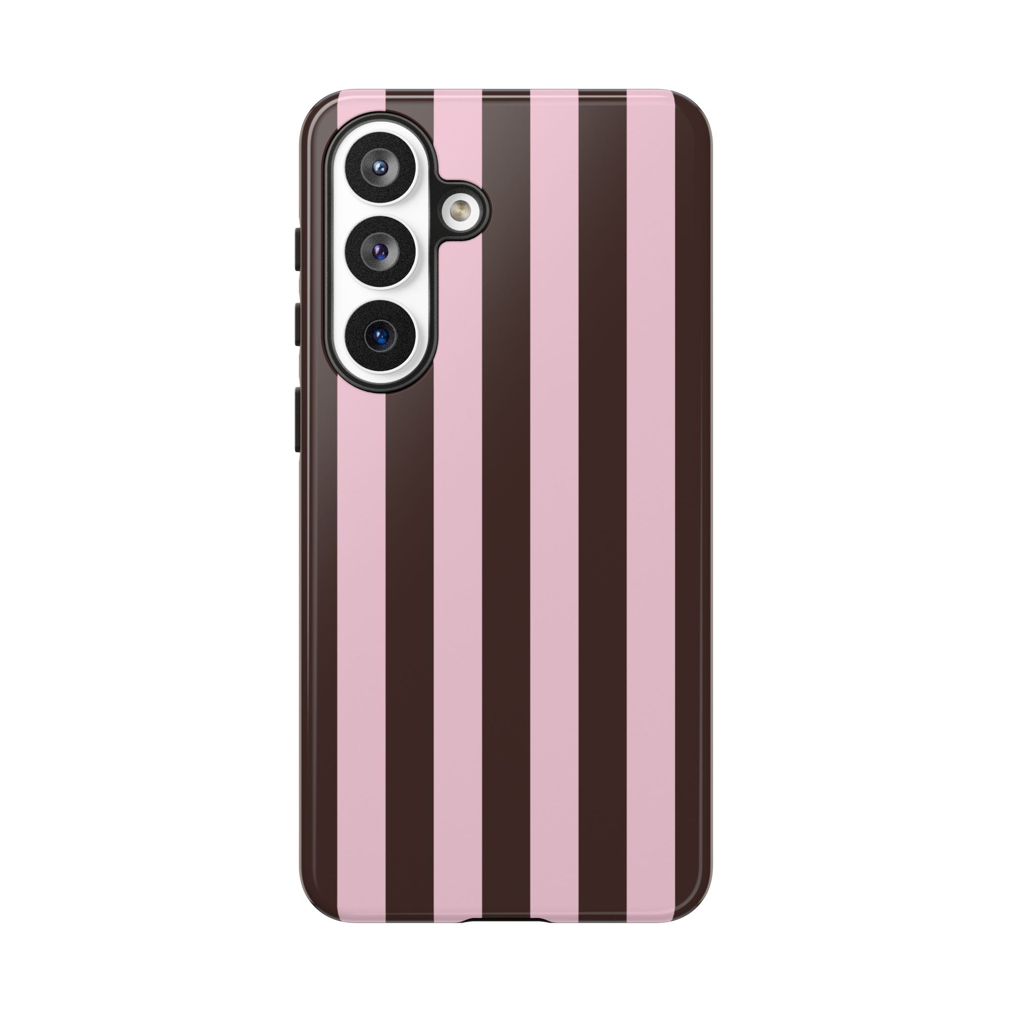 Pink & Brown Vertical Stripe Phone Case
