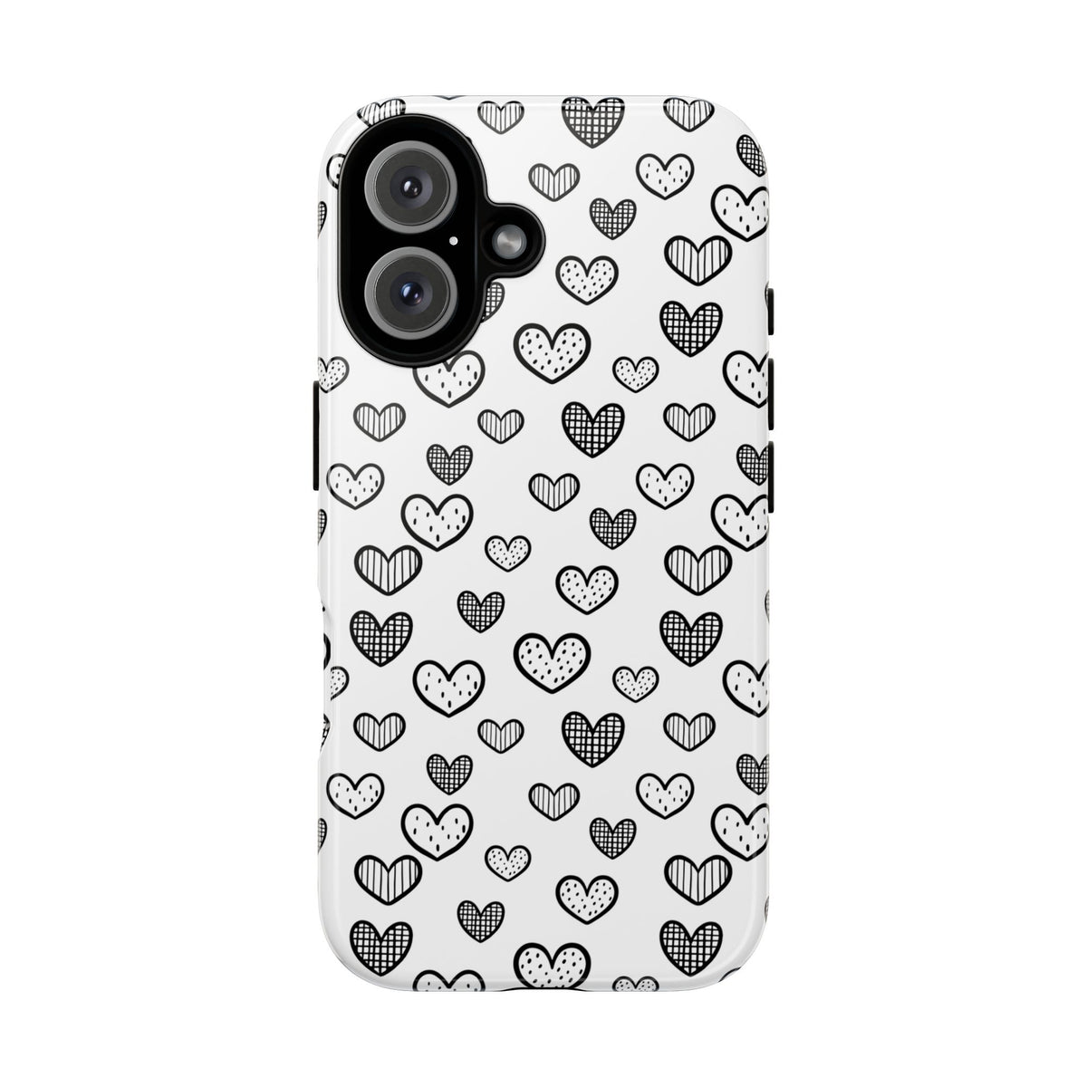 Black & White Hearts Phone Case