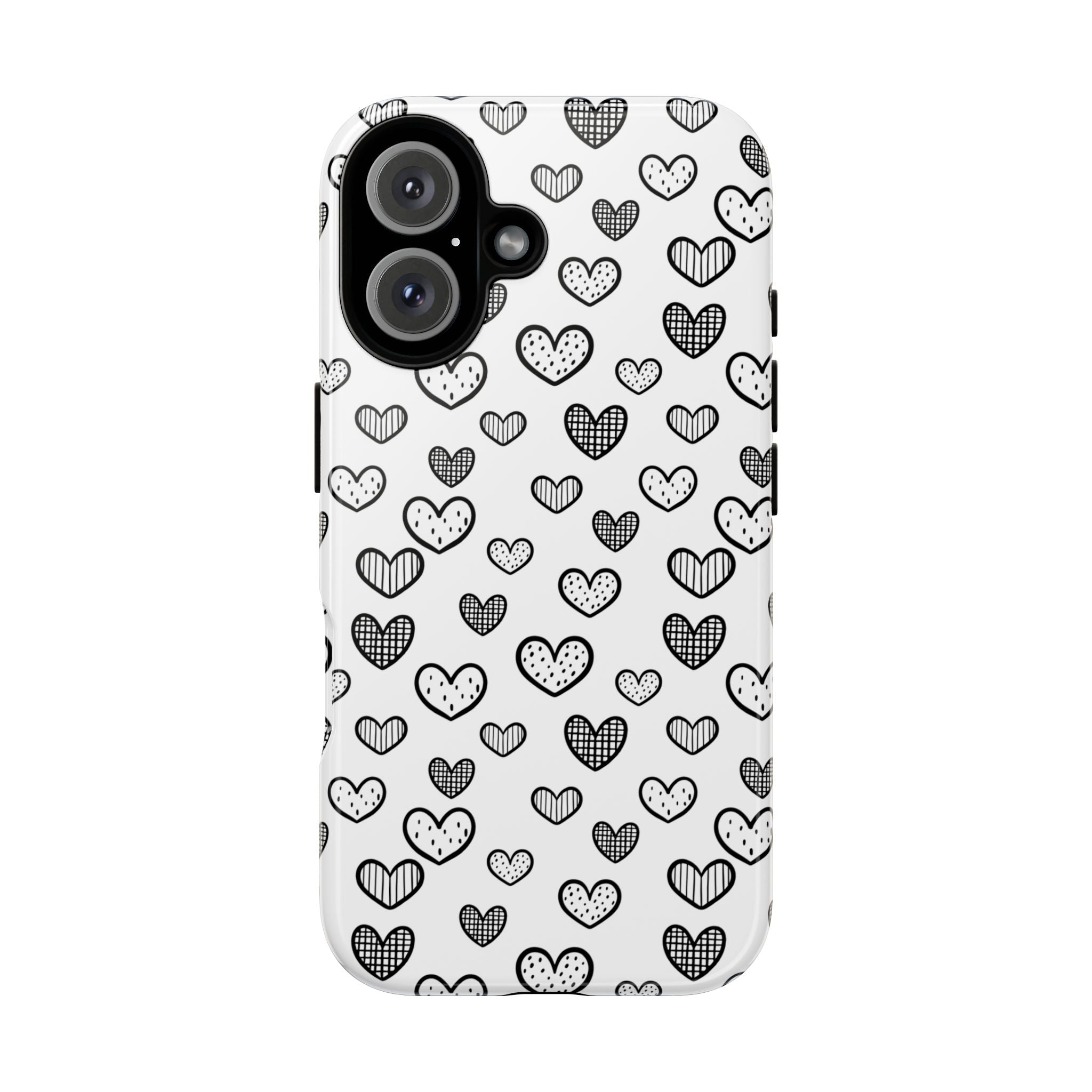 Black & White Hearts Phone Case