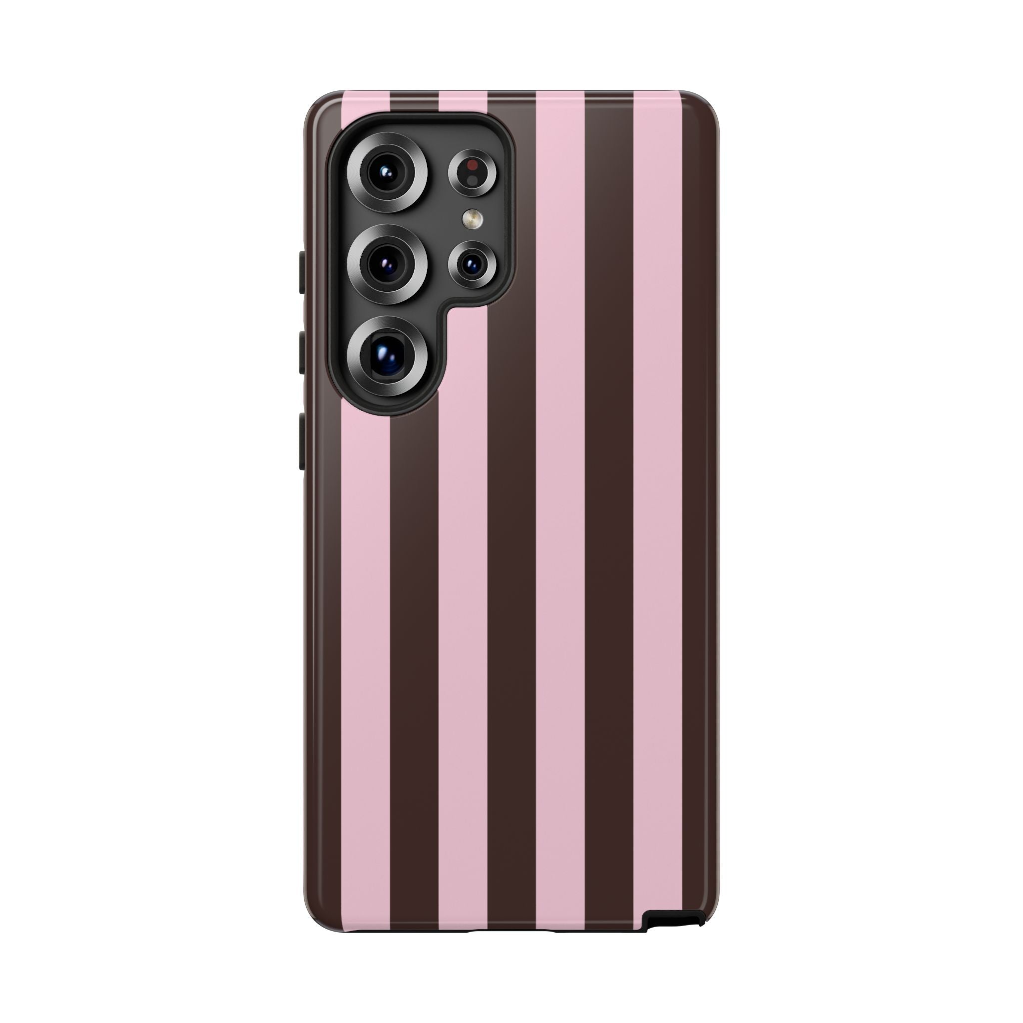 Pink & Brown Vertical Stripe Phone Case