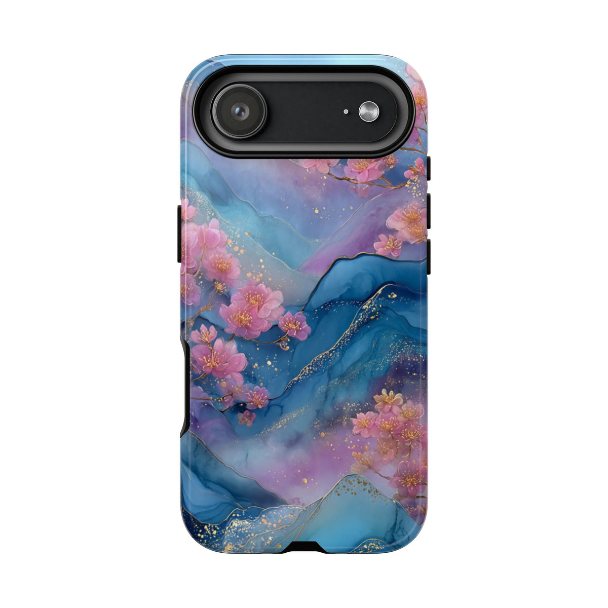 Floral Blue Marble Phone Case
