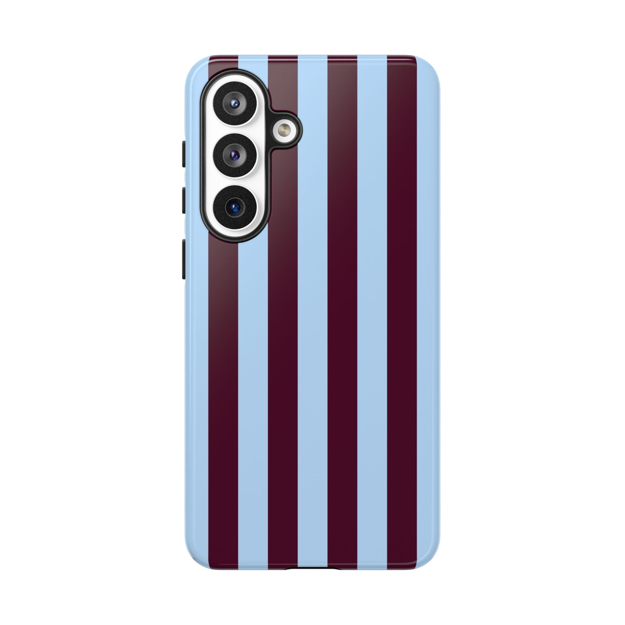 Light Blue & Burgundy Stripes Phone Case