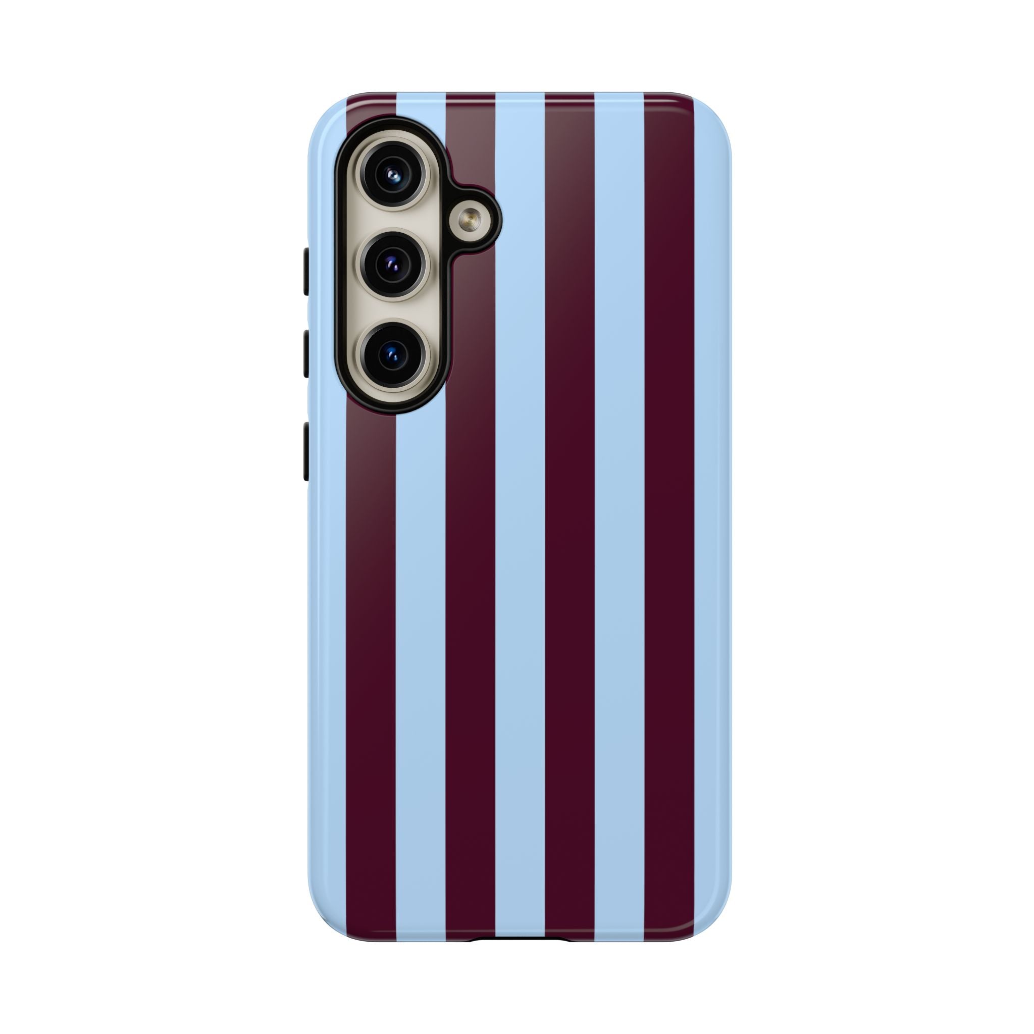 Light Blue & Burgundy Stripes Phone Case
