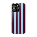 Maroon and Sky Blue Stripes Phone Case