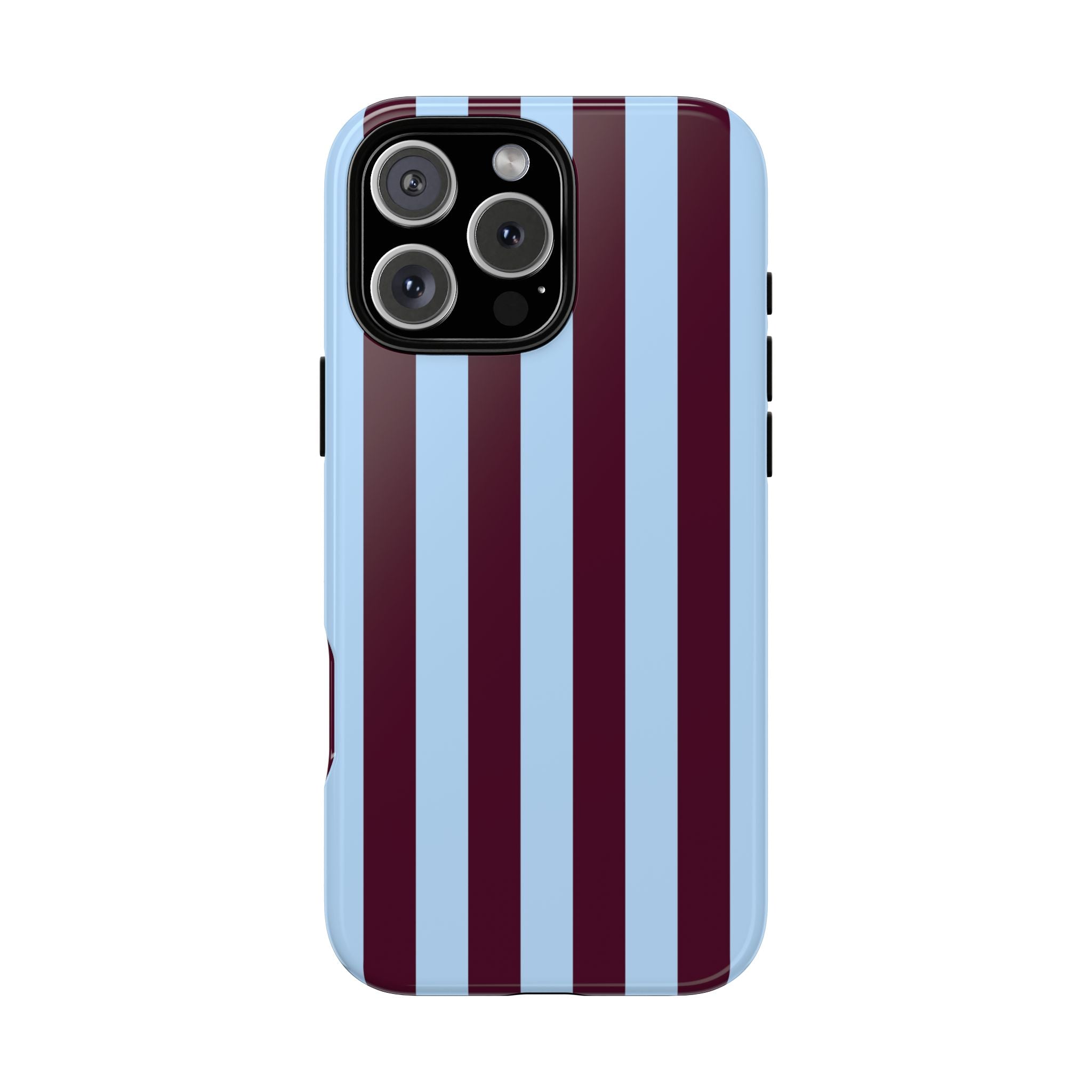Maroon and Sky Blue Stripes Phone Case