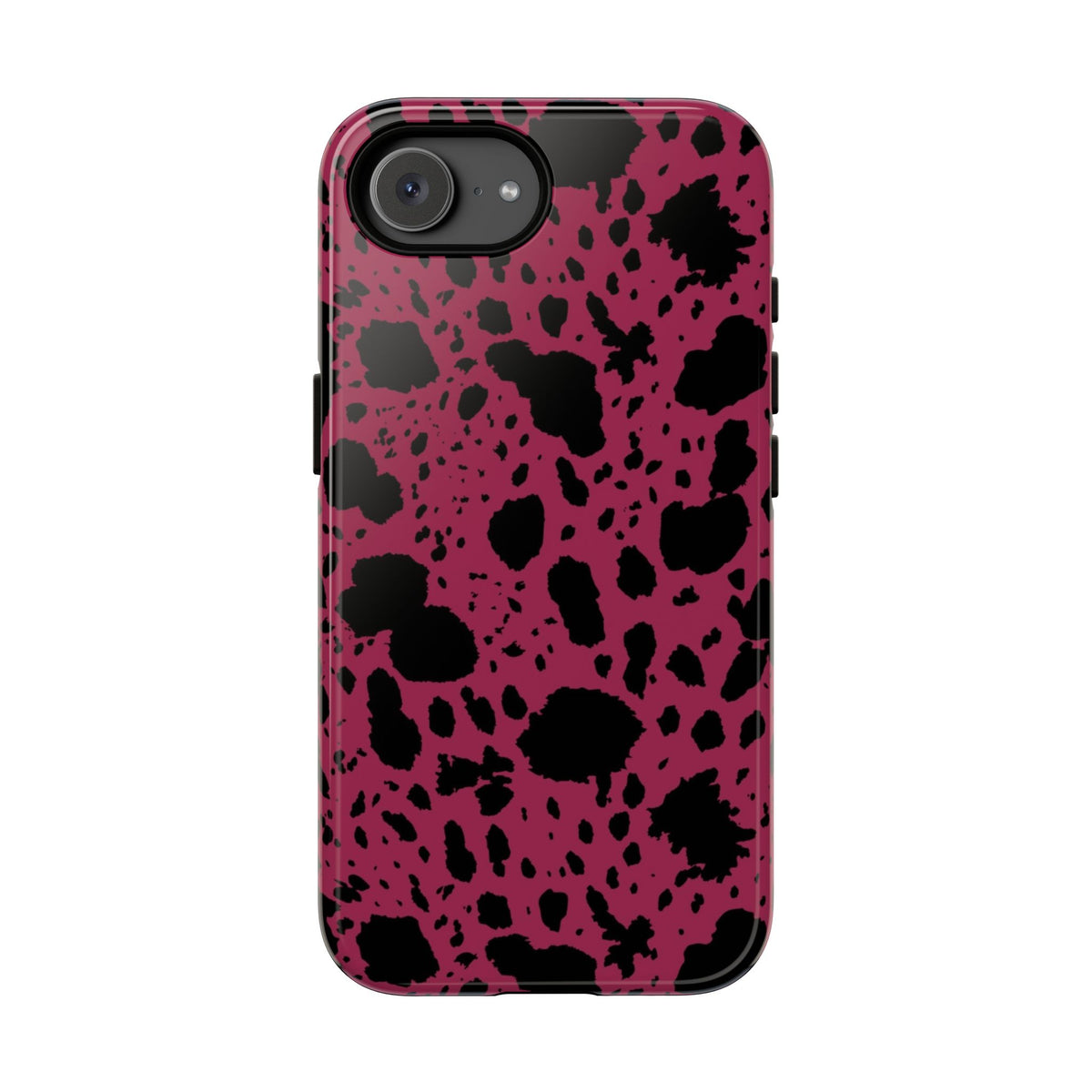 Burgundy Black Cow Print Phone Case