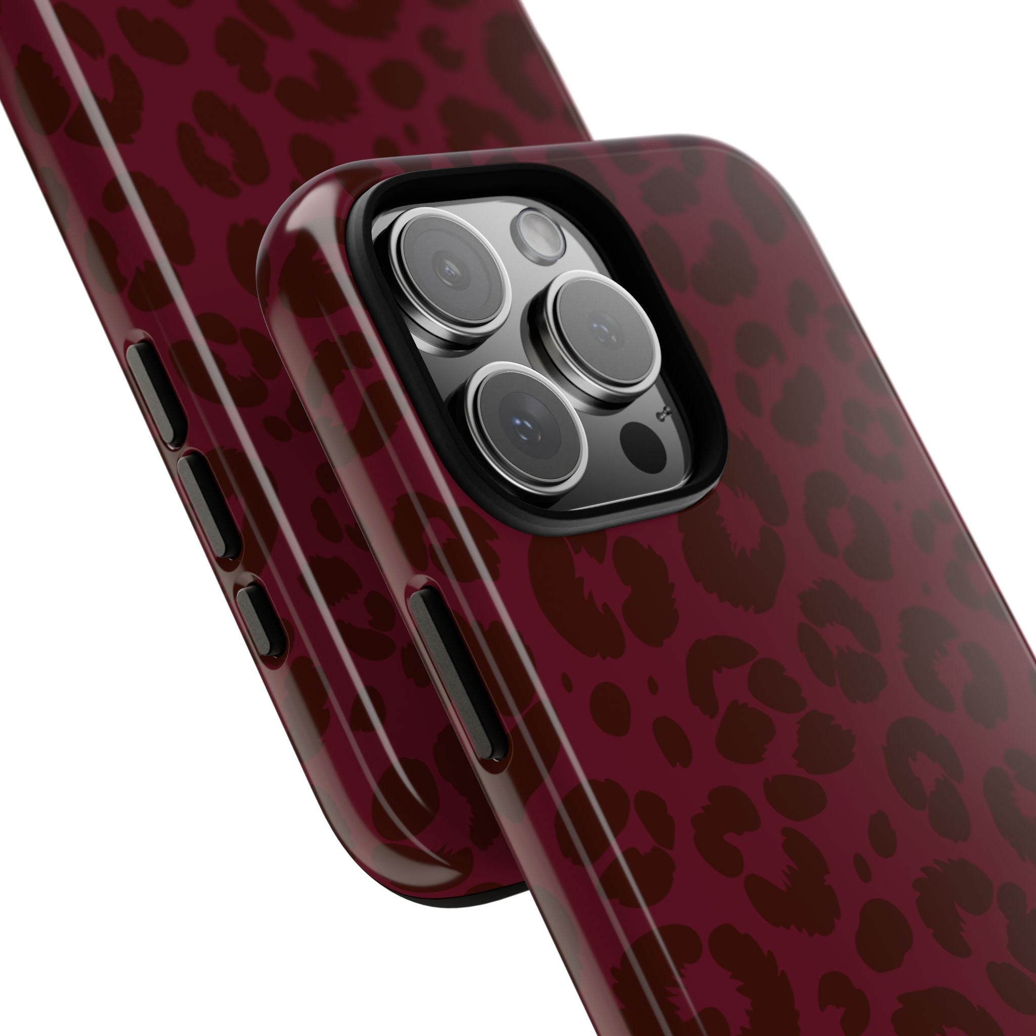 Burgundy Leopard Print Phone Case