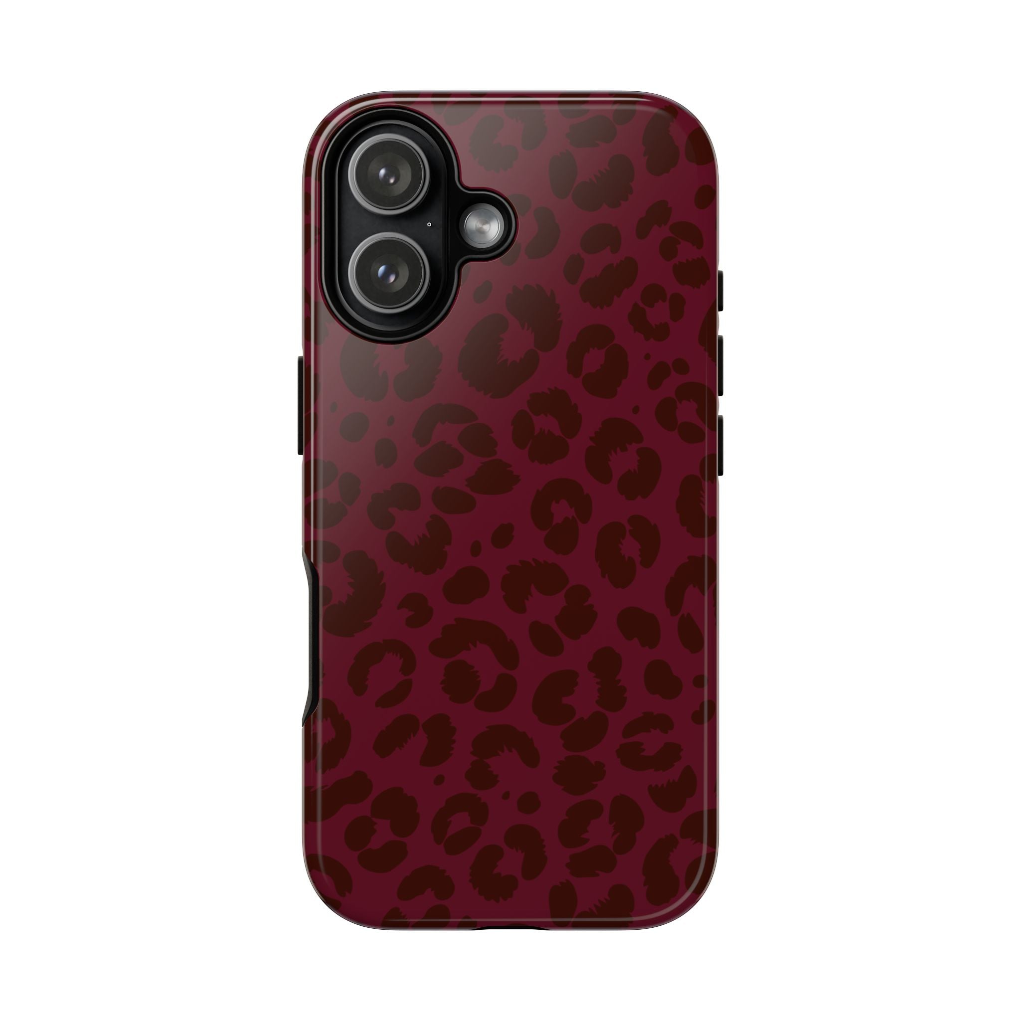 Burgundy Leopard Print Phone Case