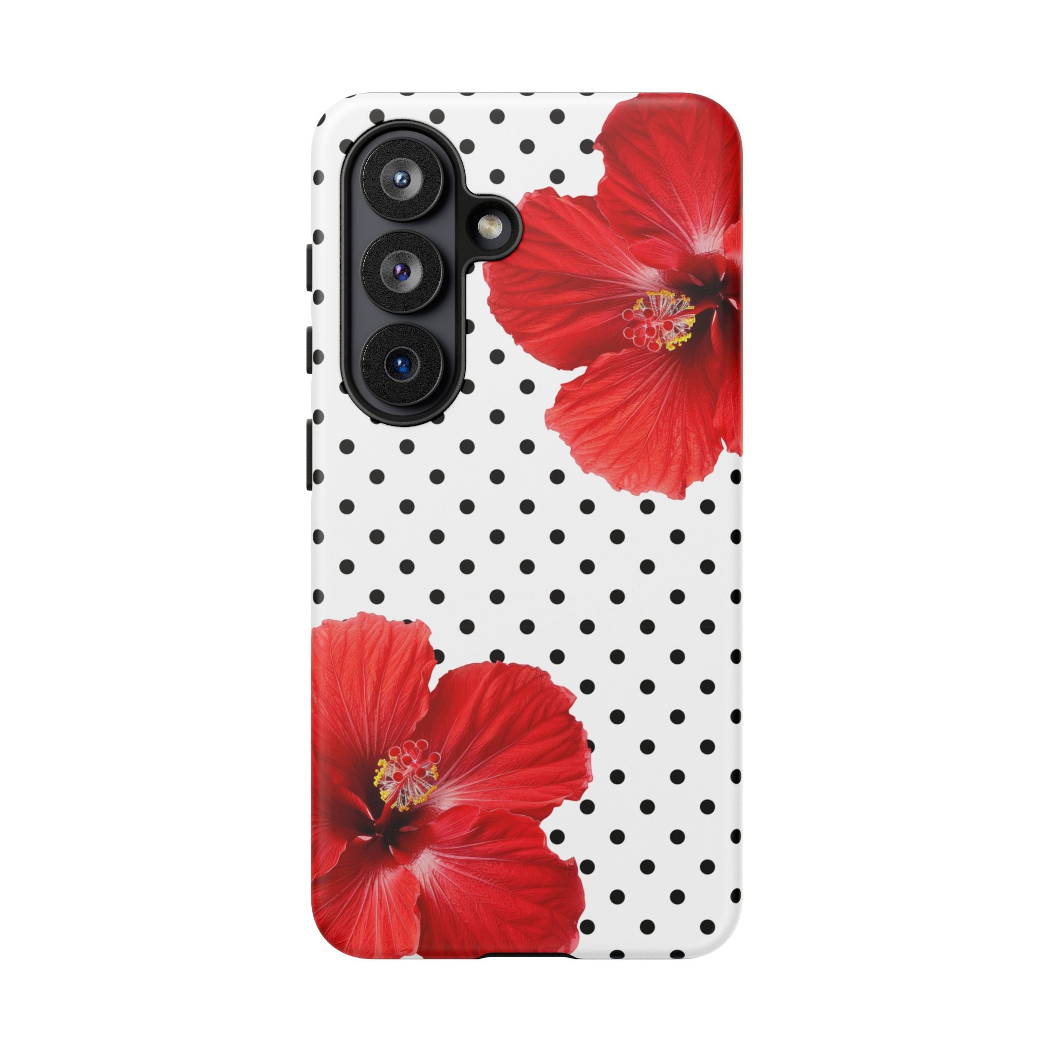 Red Hibiscus Polka Dot Phone Case