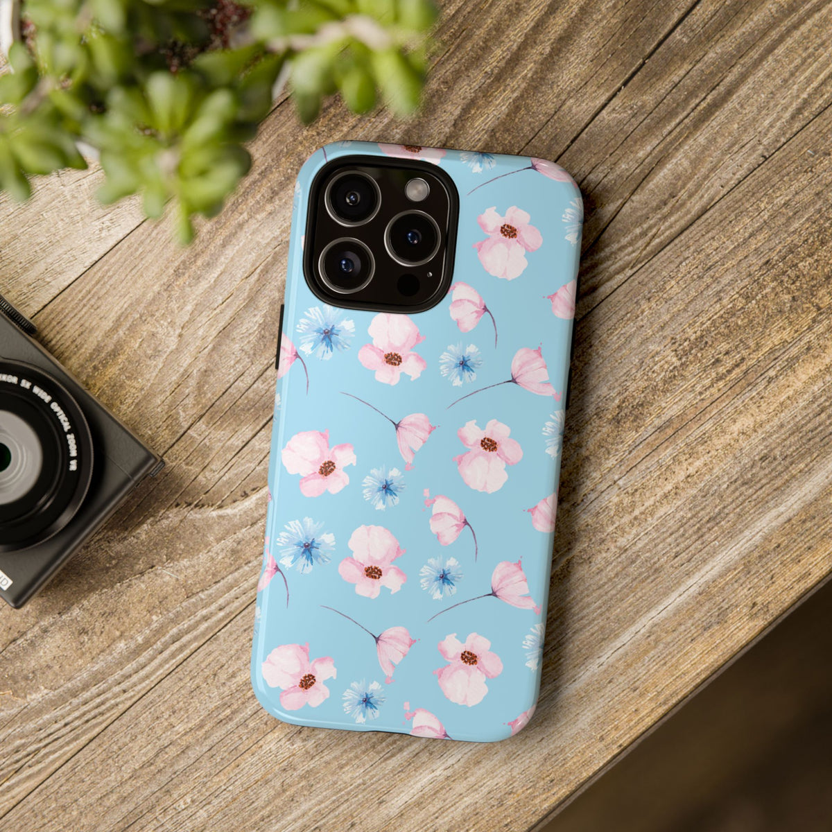 Blue & Pink Floral Phone Case