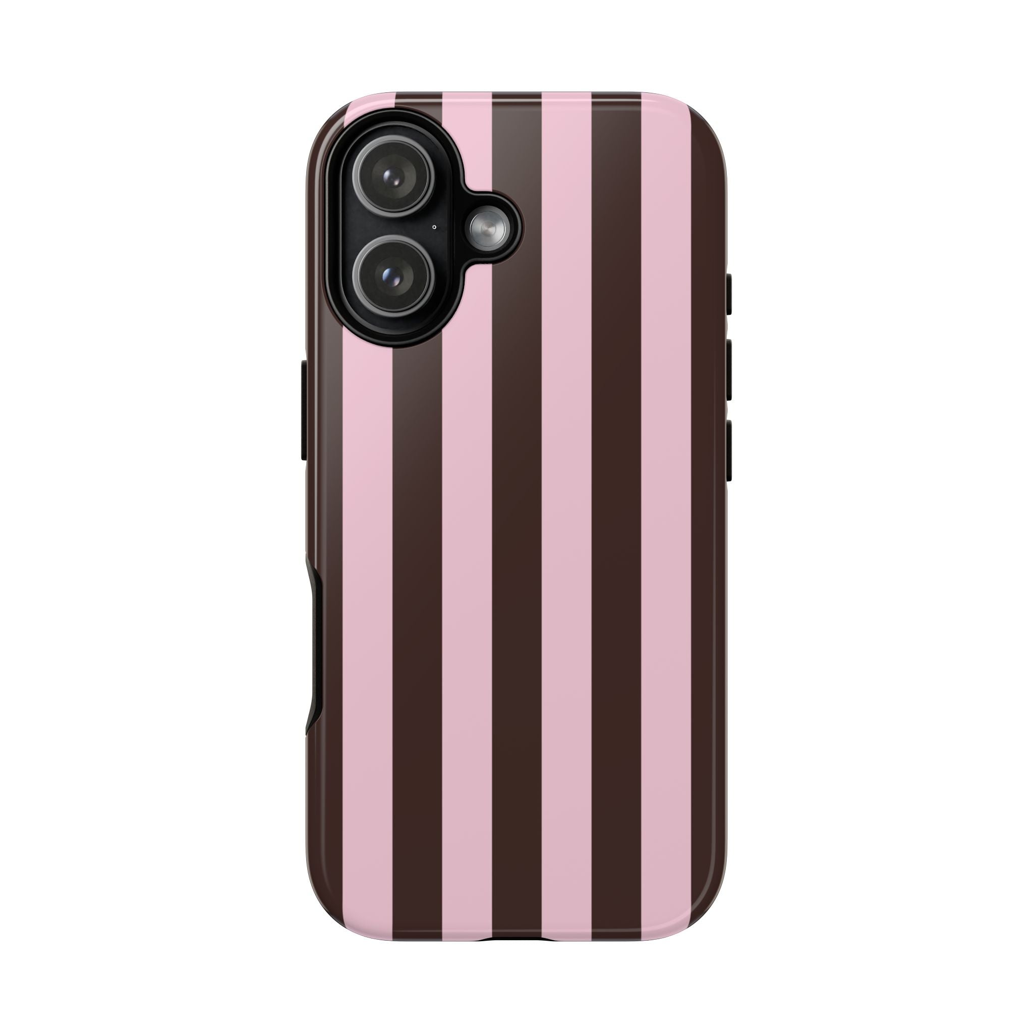 Pink and Brown Stripe Phone Case
