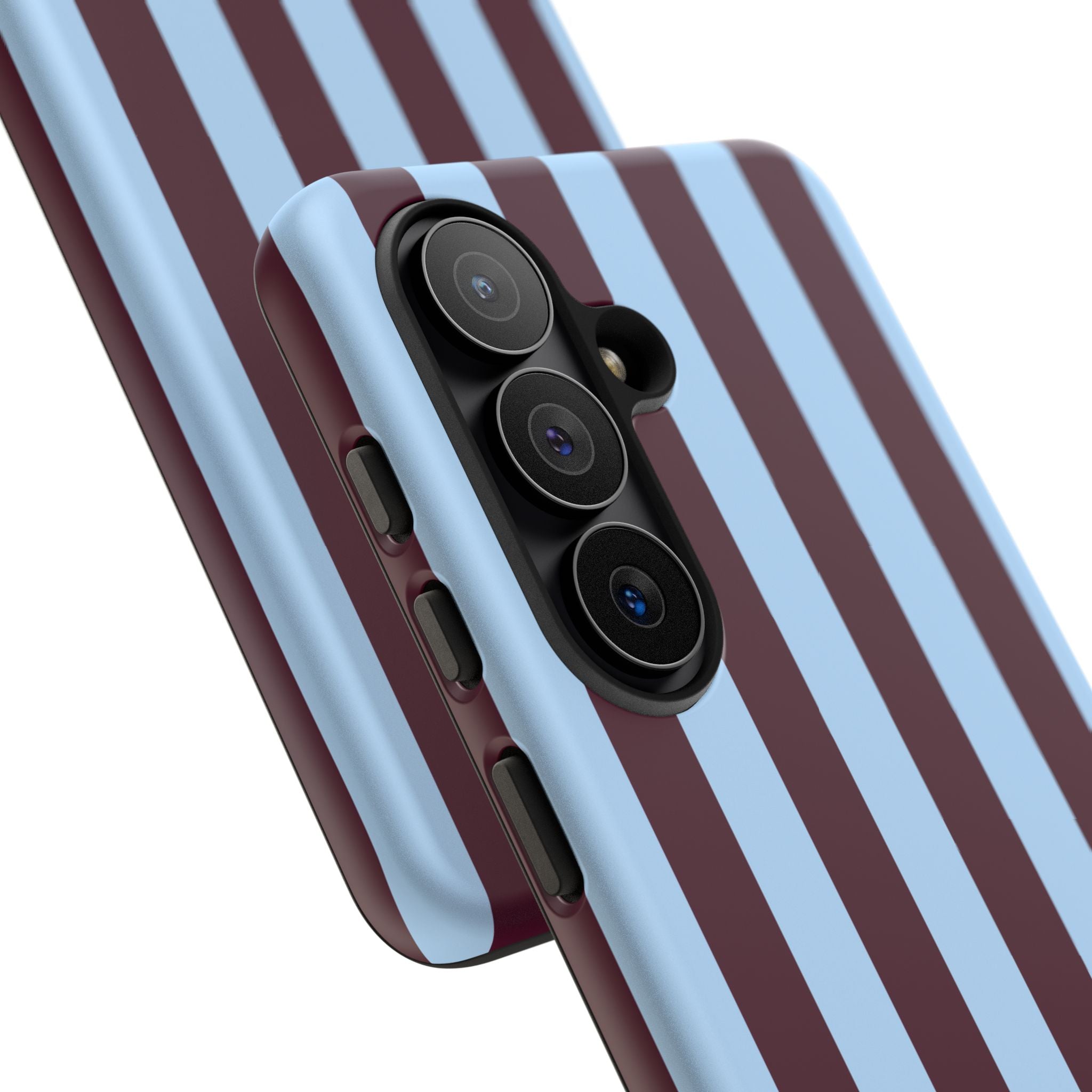 Light Blue & Burgundy Stripes Phone Case