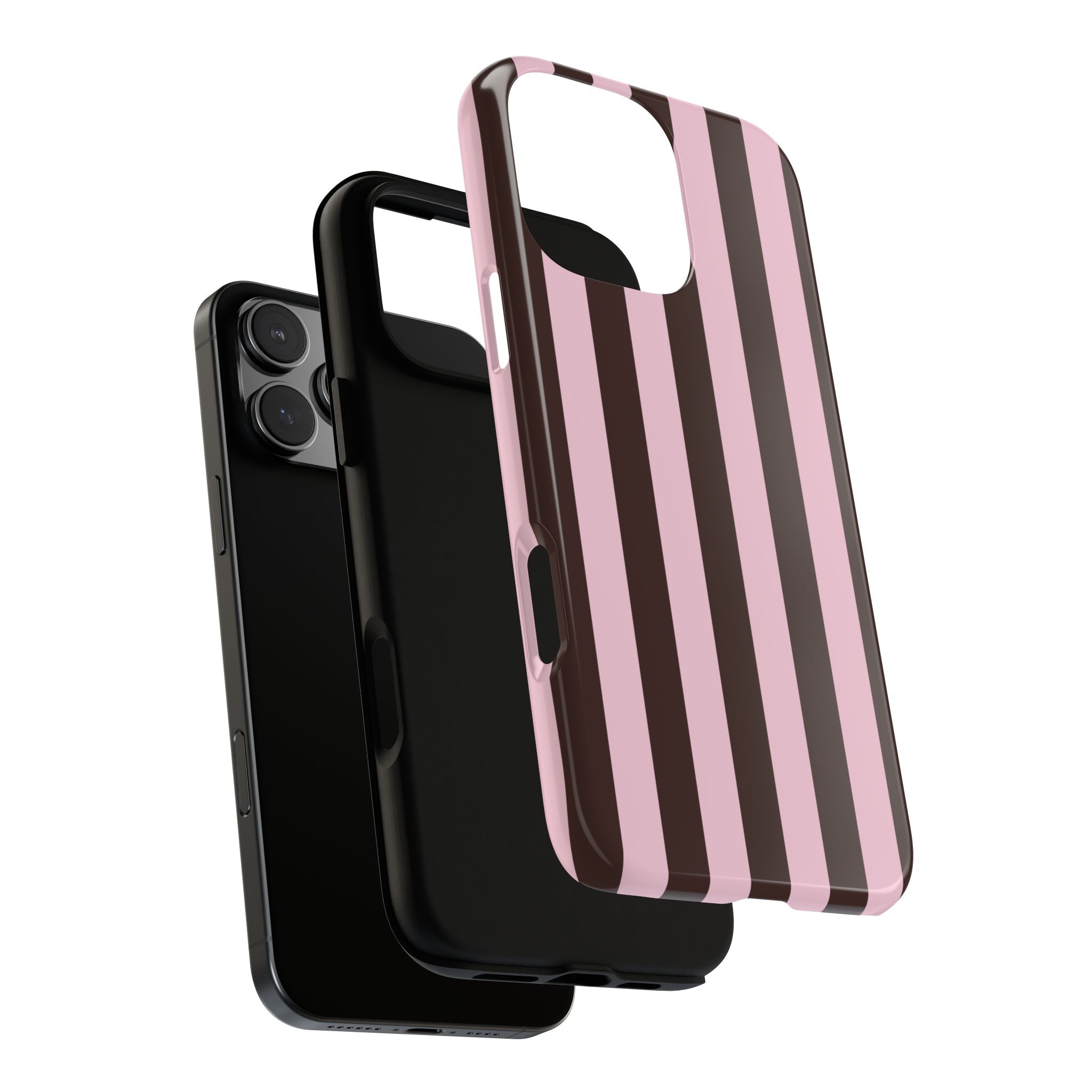 Pink and Brown Stripe Phone Case