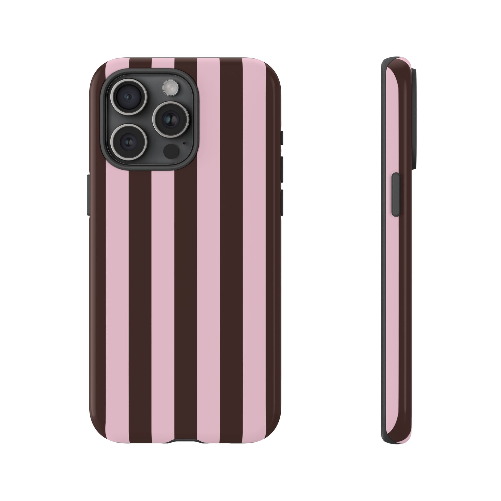 Pink and Brown Stripe Phone Case