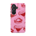 Pink Cocktail & Kiss Pattern Phone Case