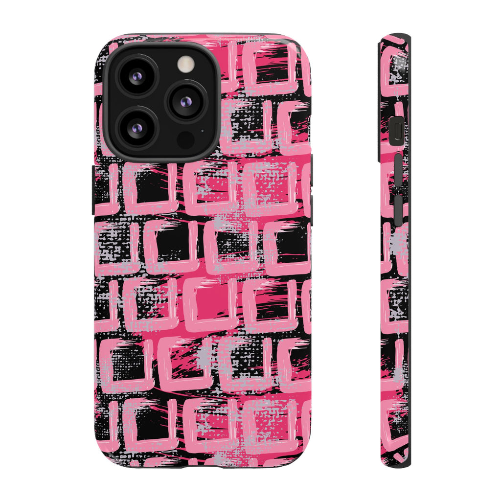 Pink Grid Phone Case