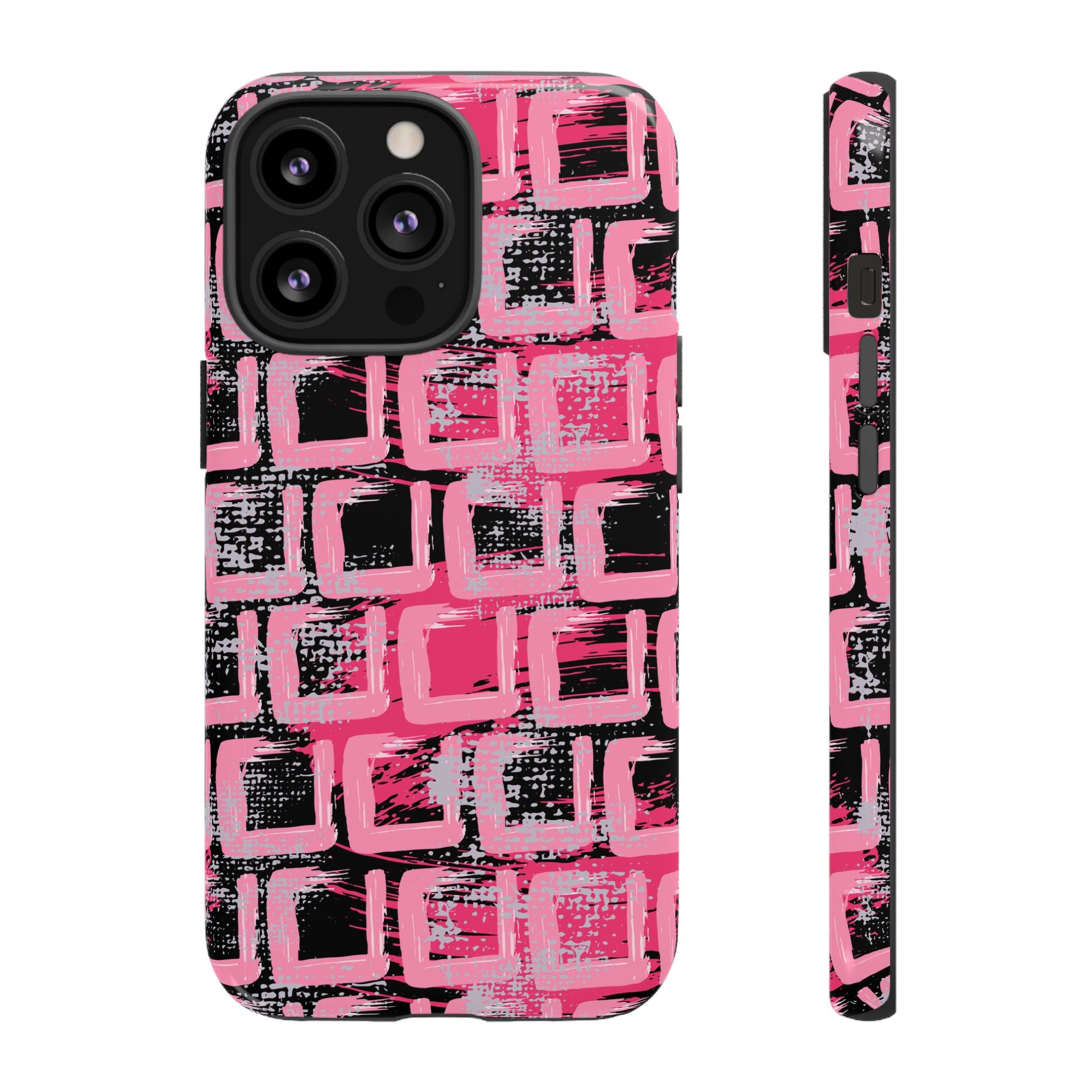 Pink Grid Phone Case
