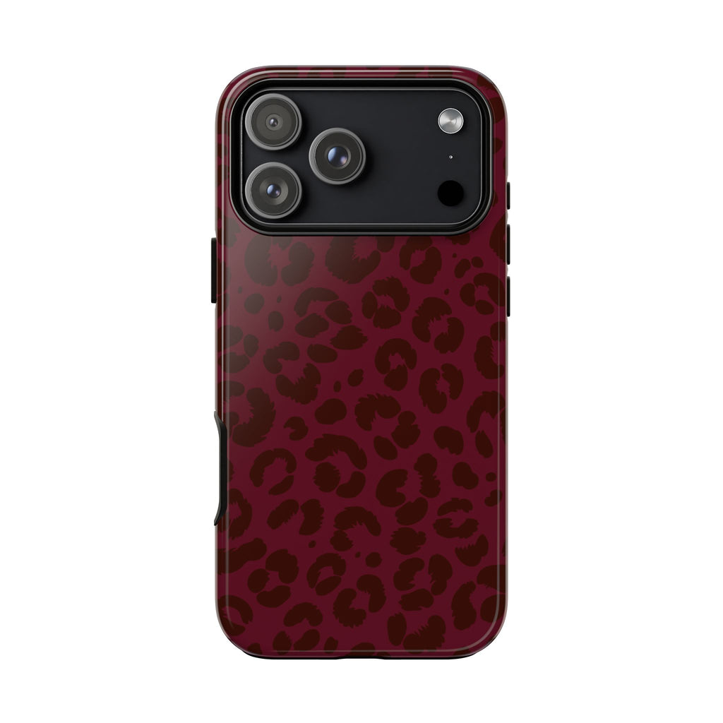 Burgundy Leopard Print Phone Case