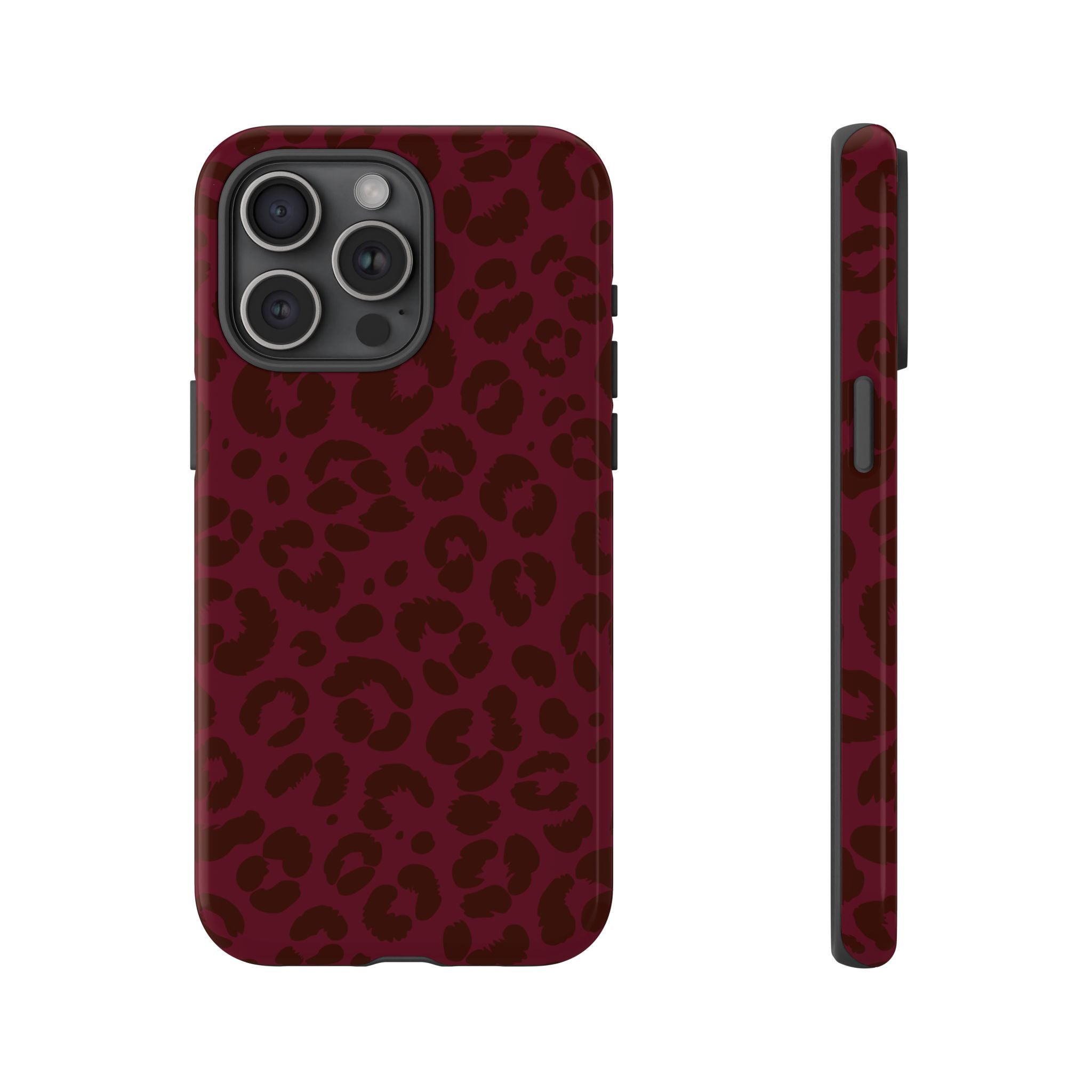 Burgundy Leopard Print Phone Case
