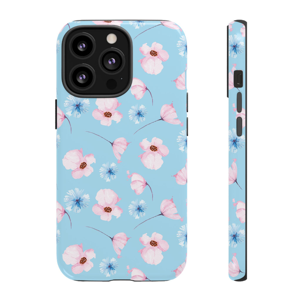 Blue & Pink Floral Phone Case