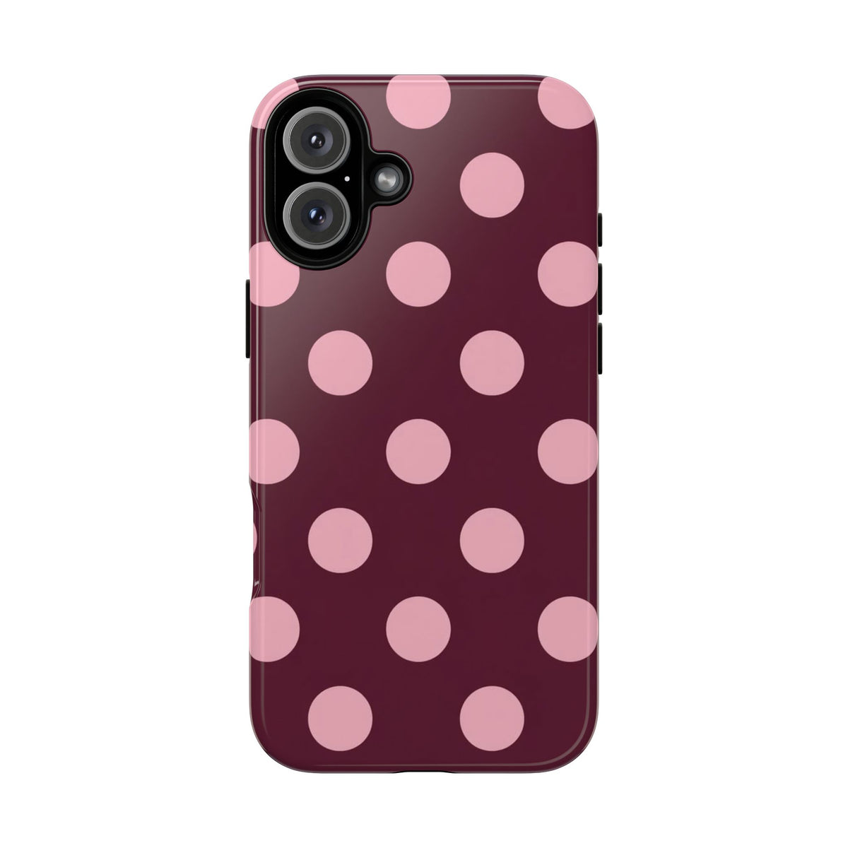 Burgundy & Pink Polka Phone Case