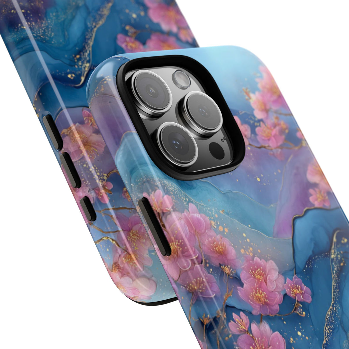 Floral Blue Marble Phone Case