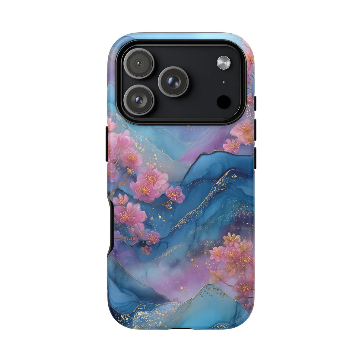 Floral Blue Marble Phone Case