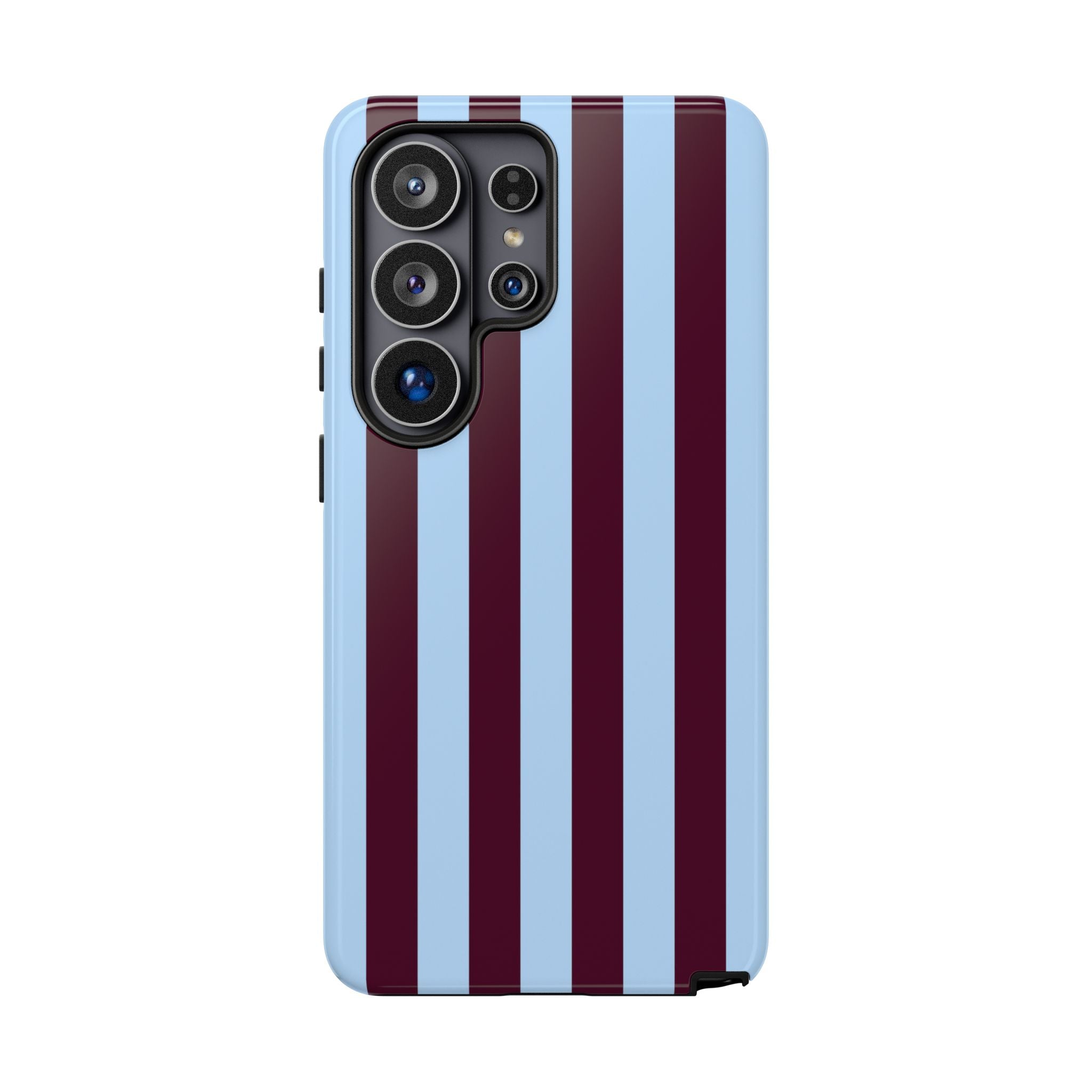 Maroon and Sky Blue Stripes Phone Case